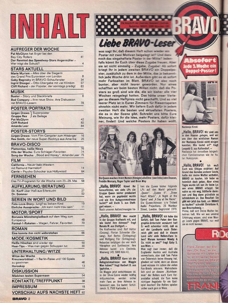 Bravo issue 22/1977 content
