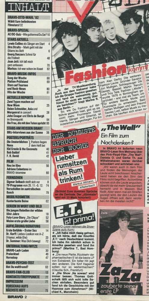 Bravo Issue 48/1982 content
