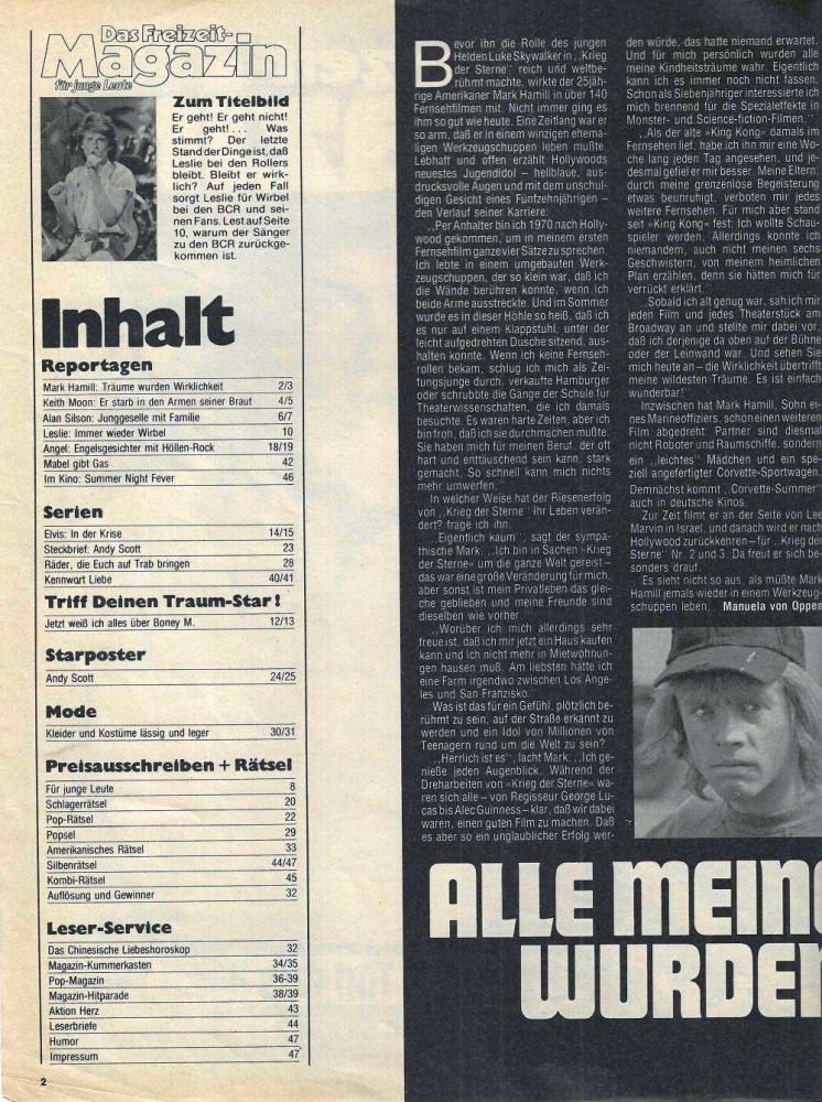 Freizeit-Magazin 39 1978 Inhalt