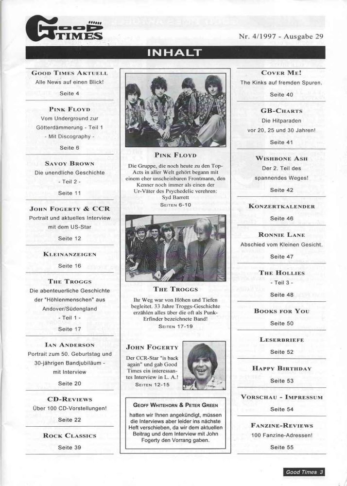 Good Times - Ausgabe 029 Heftinhalt