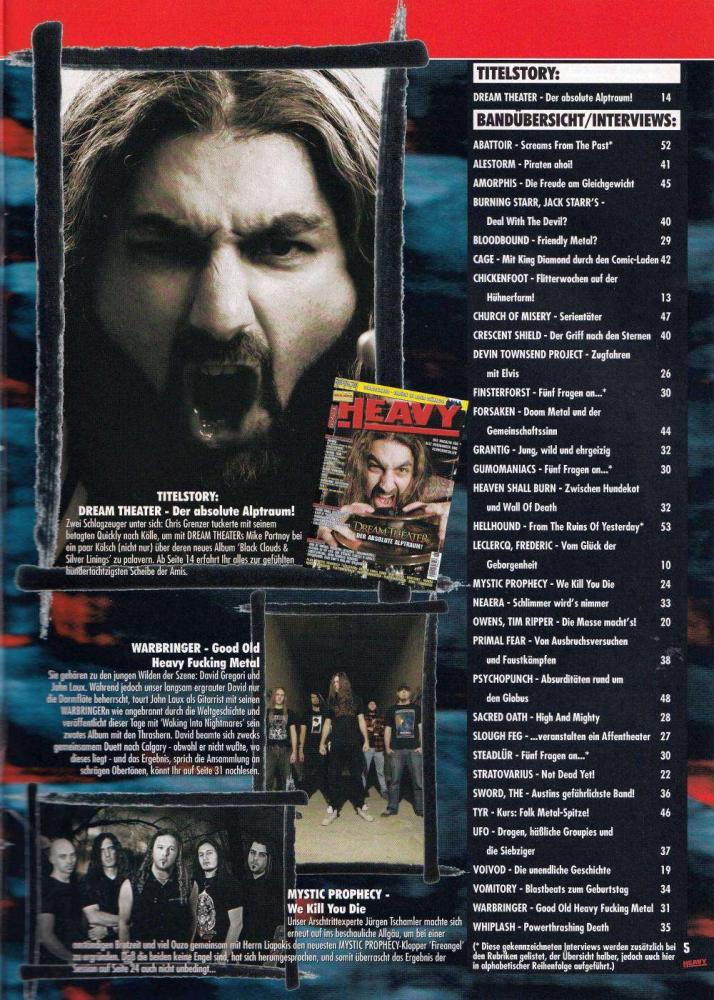 heavy magazin 122 Inhalt b