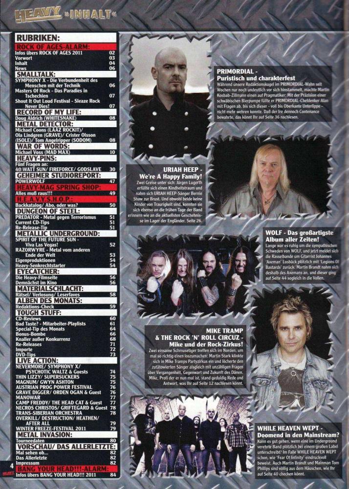 heavy magazin 134 Inhalt a