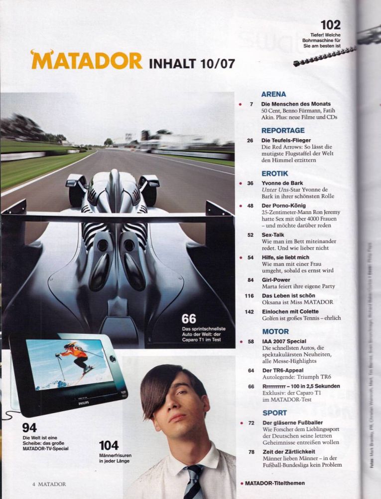 matador 10 2007 Index A
