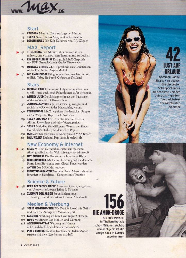 Max Magazin 05-2000 Inhalt a