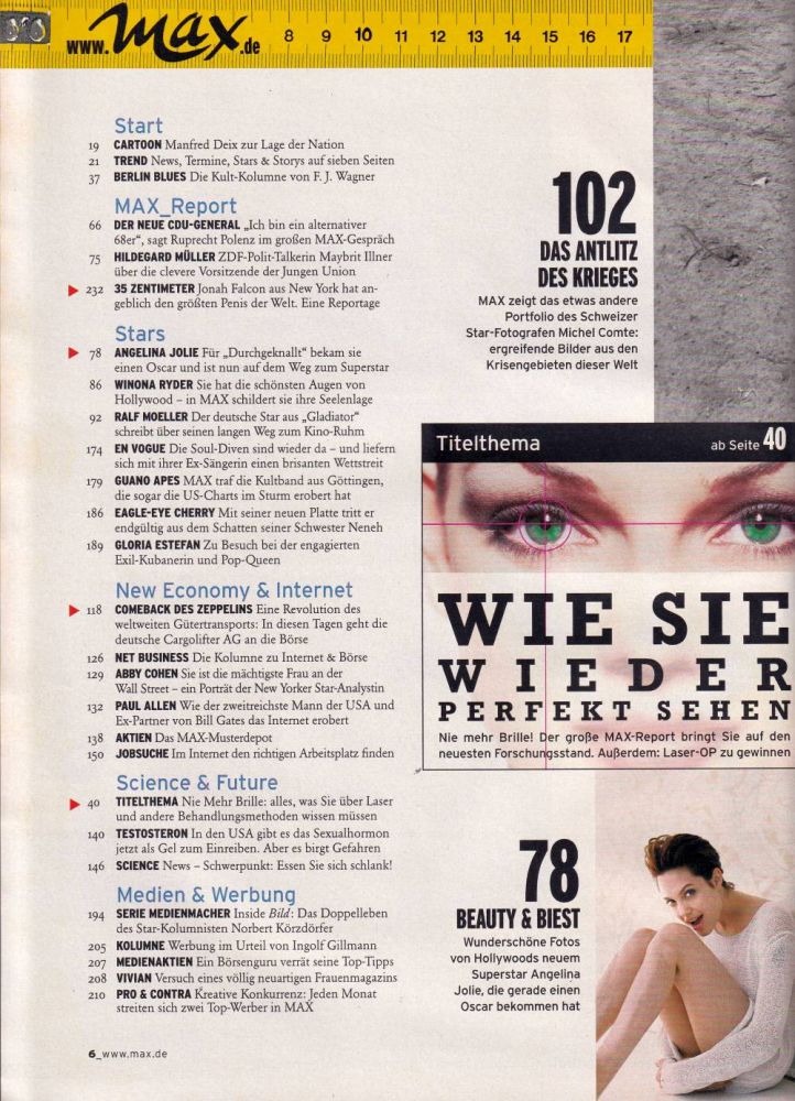 Max Magazin 06-2000 Inhalt a