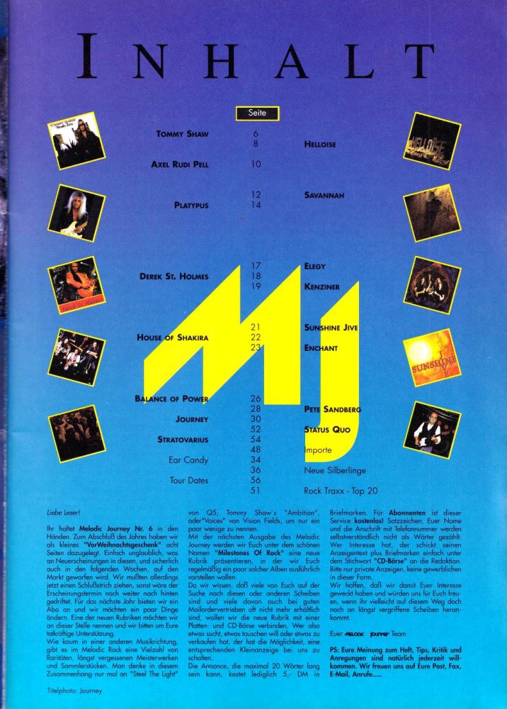 melodic journey Nummer 06 Inhalt