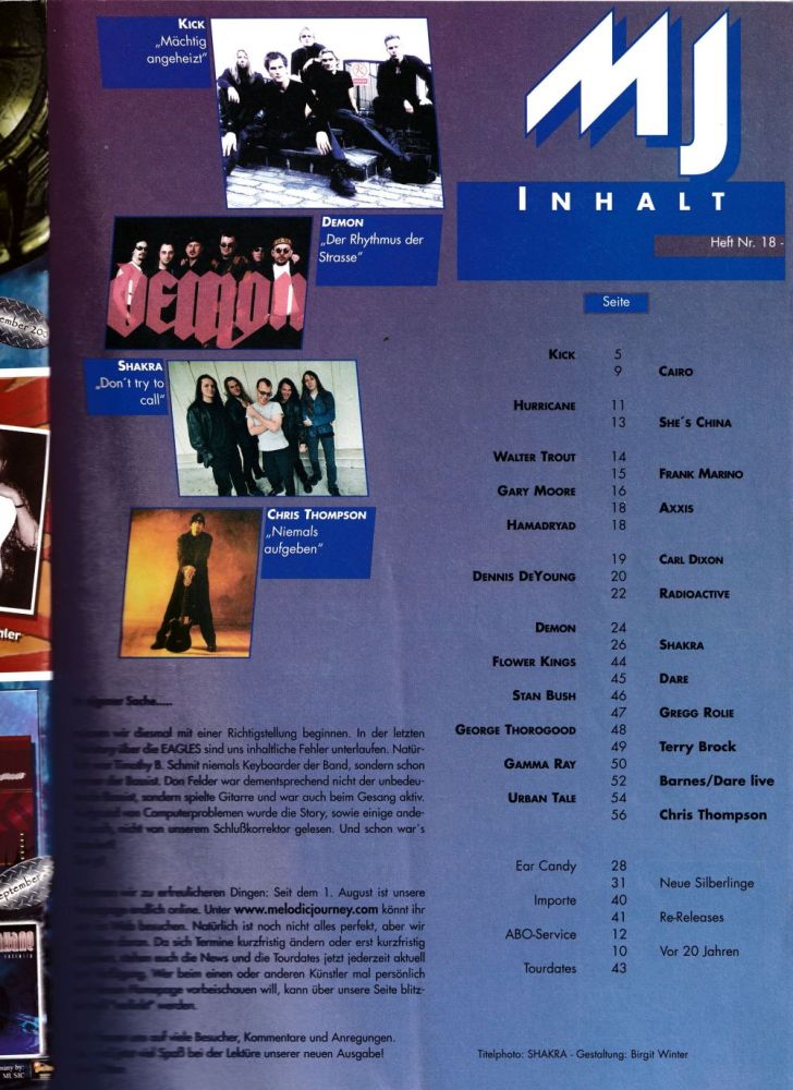 melodic journey Nummer 18 Inhalt