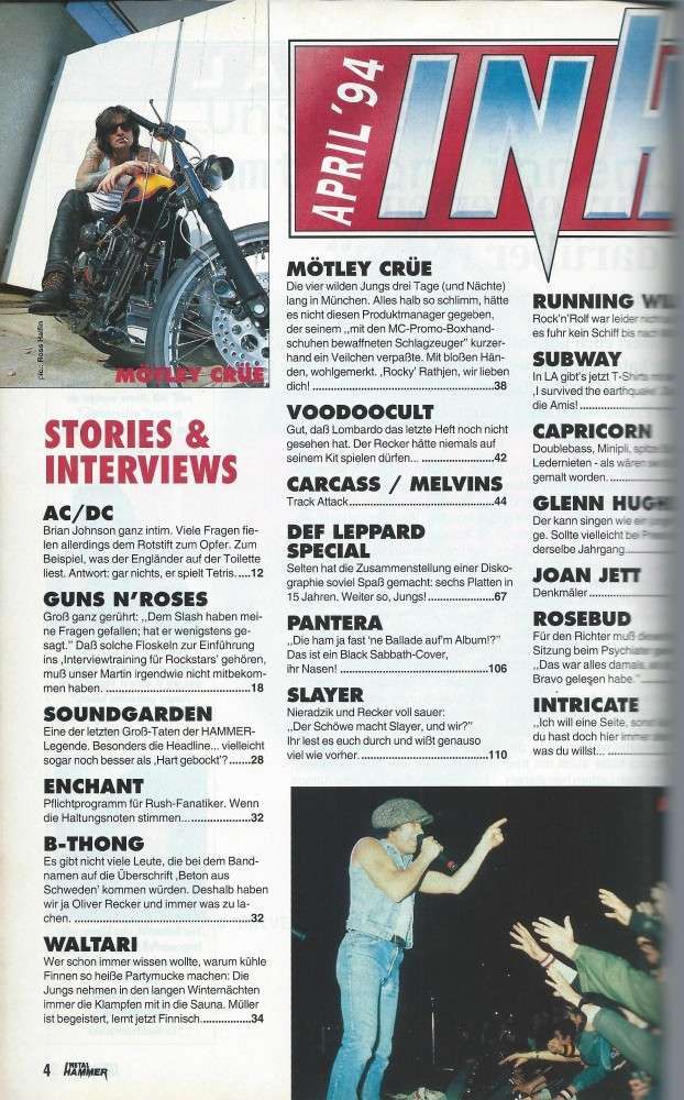 Metal Hammer 04 1994 content a