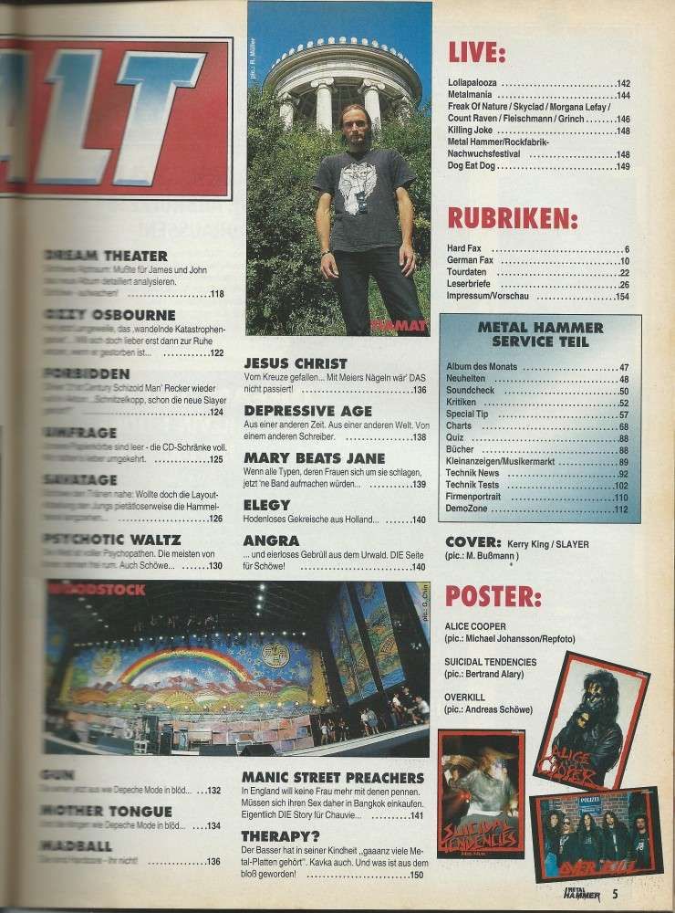 Metal Hammer (10/1994) Inhalt 2