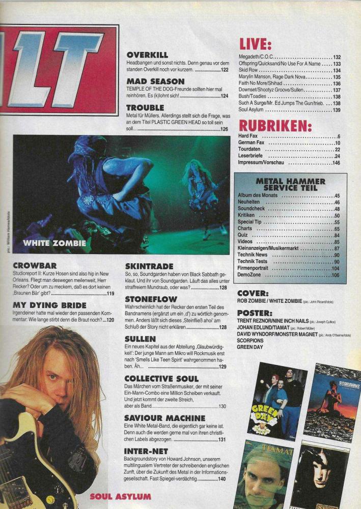 Metal Hammer 05 1995 Inhalt b