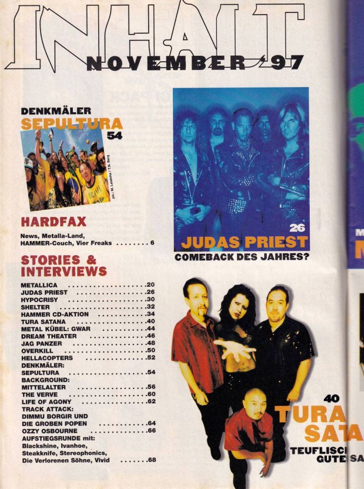metal hammer 11 1997 Index A