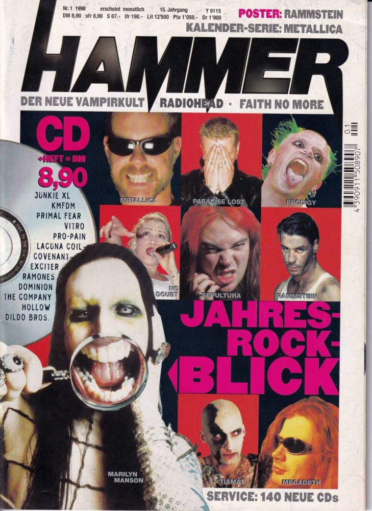 metal hammer 01 1998 cover