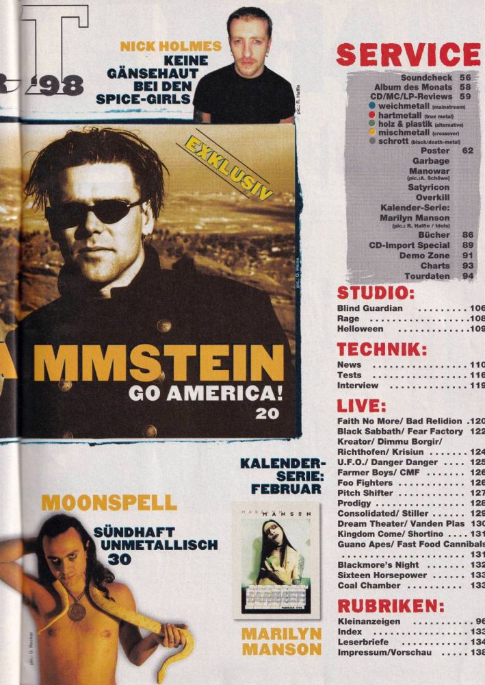 Metal Hammer 02 1998 Inhalt b
