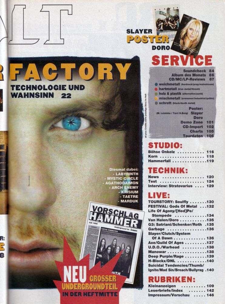 metal hammer 08 1998 Inhalt b