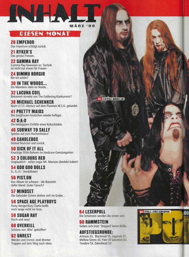 Metal Hammer 03-1999 Inhalt a