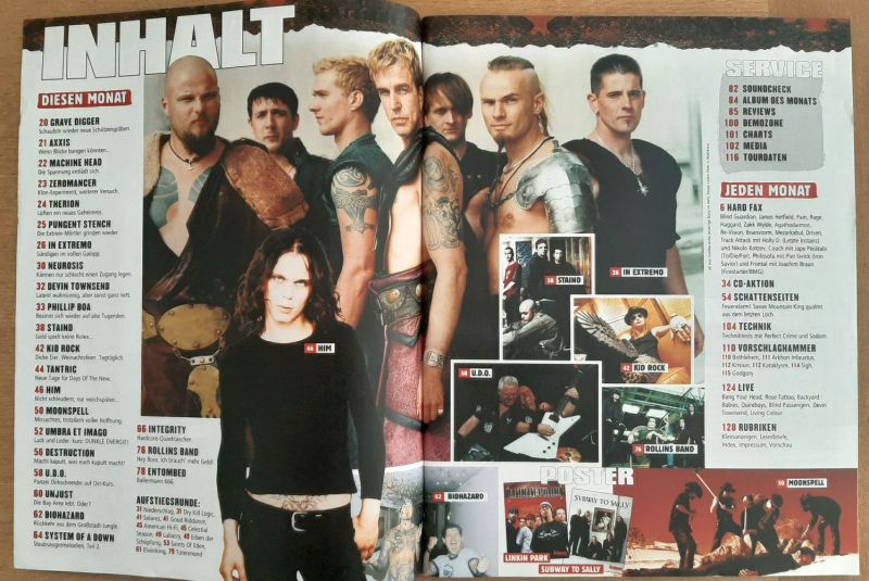 Metal Hammer 09 2001 Inhalt a