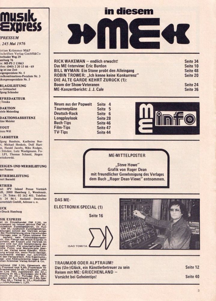 musik express 06 1976 Index