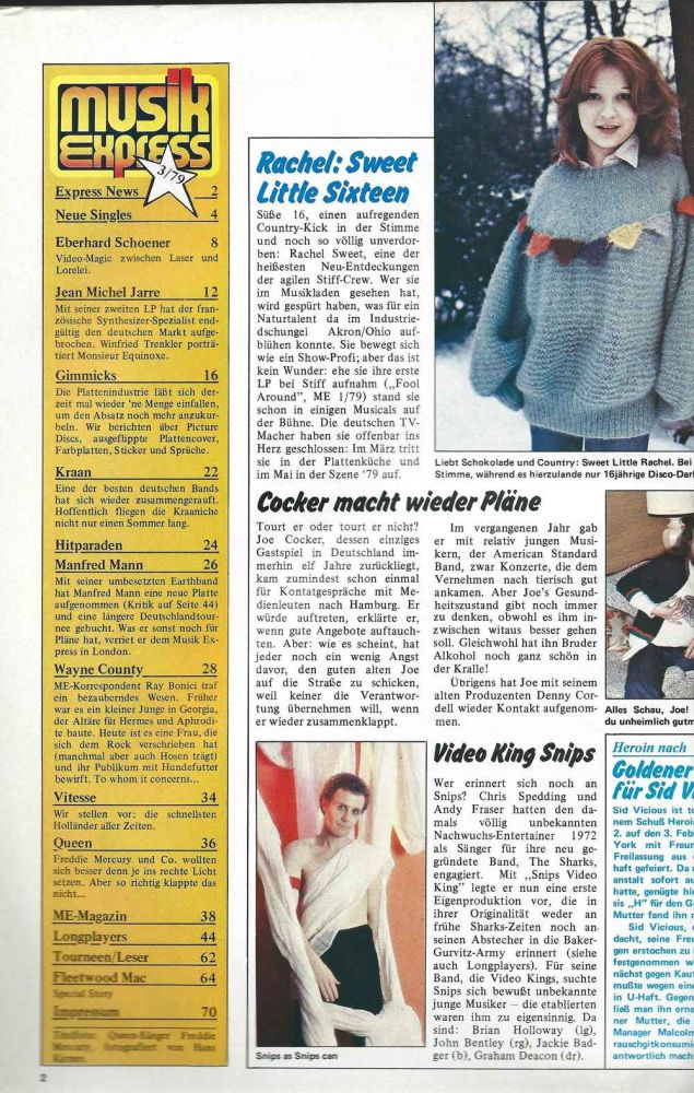 Musik-Express 03/79 Inhalt