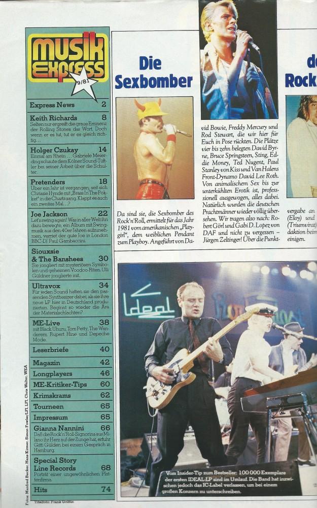 Musik-Express - September 1981 Content