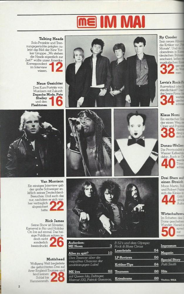 Musik-Express - May 1982 content