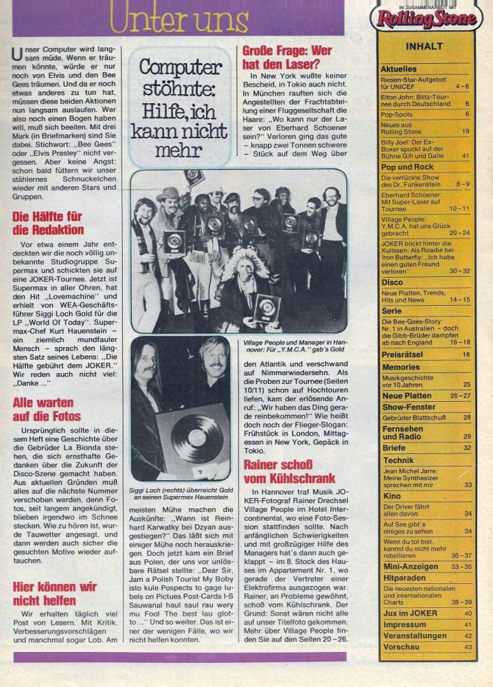 Musik Joker - 02 1979 content