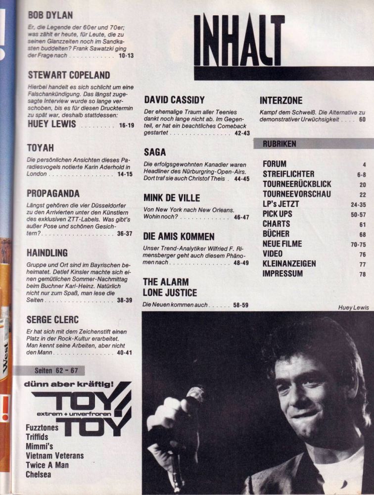 Musik Szene 0708 1985 Index