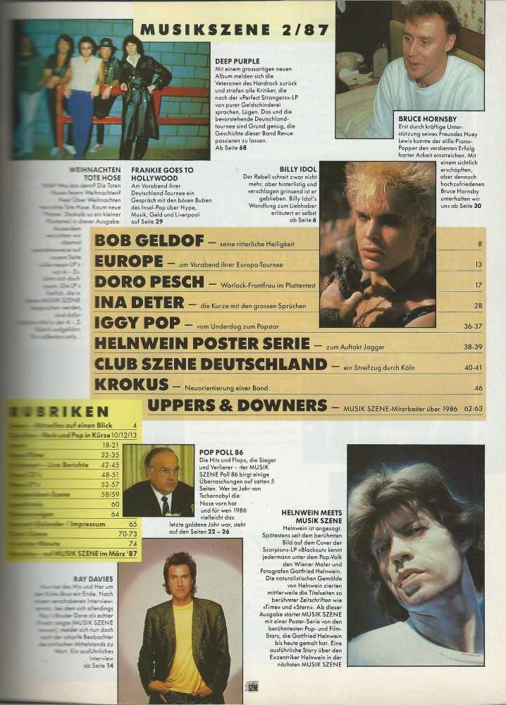 Musik Szene - Ausgabe 02/87 Inhalt