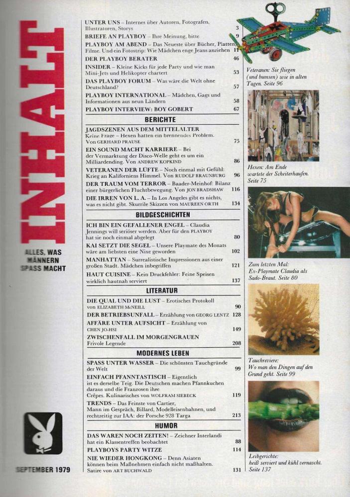 playboy 09 1979 Inhalt