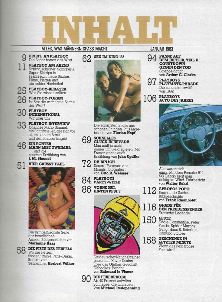 playboy 01 1983 Inhalt