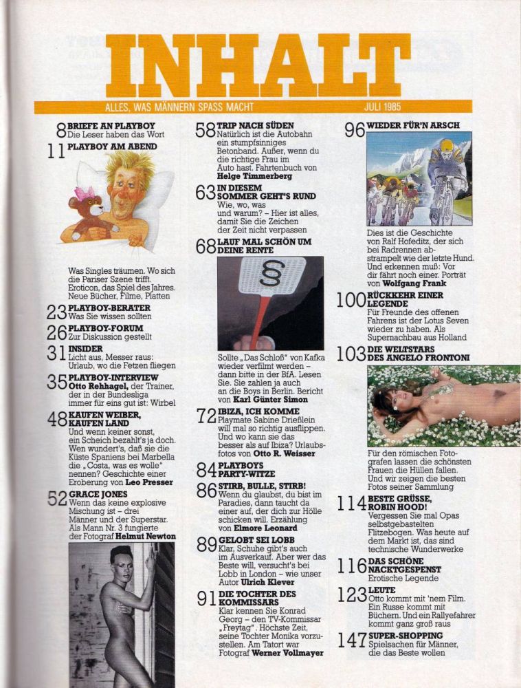 playboy 07 1985 Index