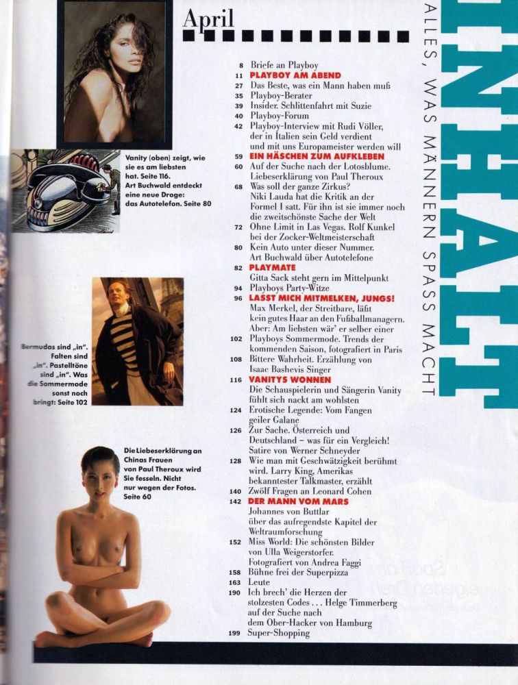 playboy 04 1988 Index