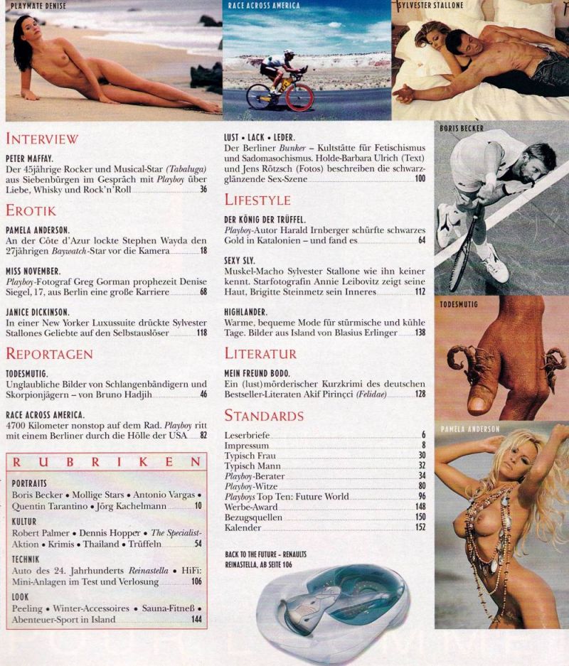 playboy 11 1994 Index