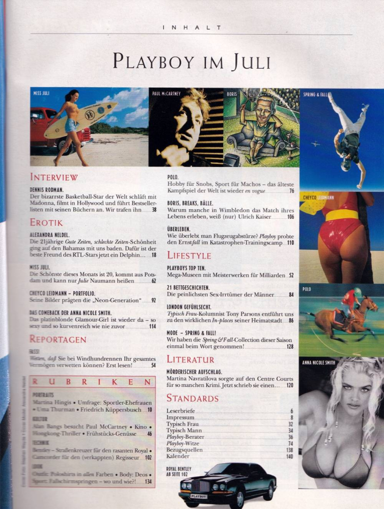 playboy 07 1997 Index