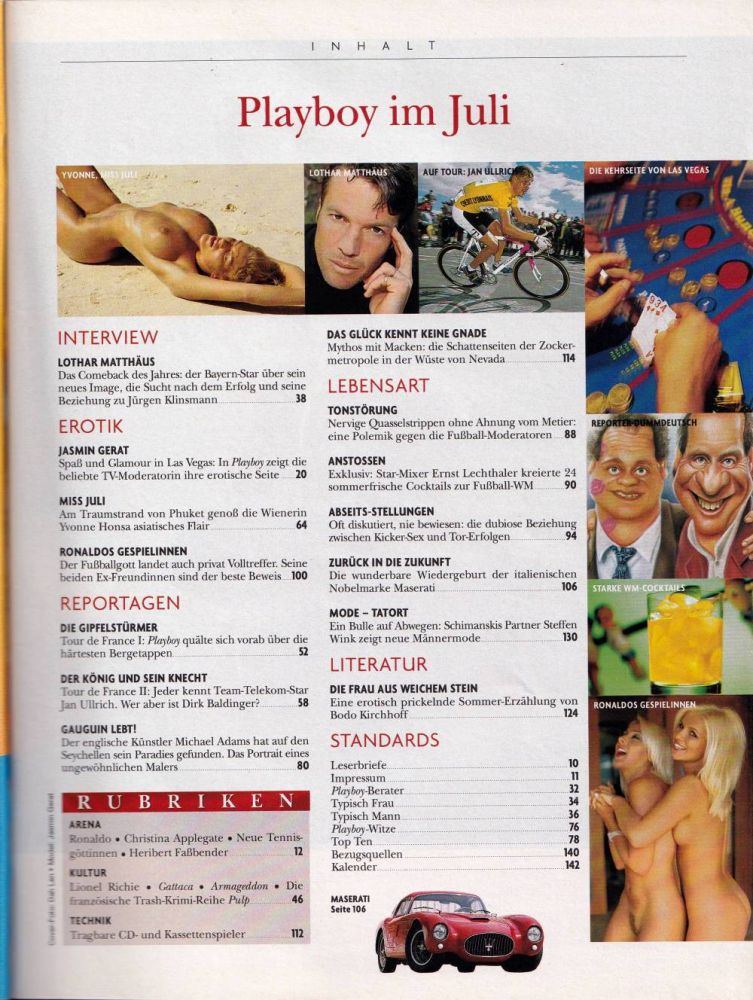 playboy 07 1998 Index