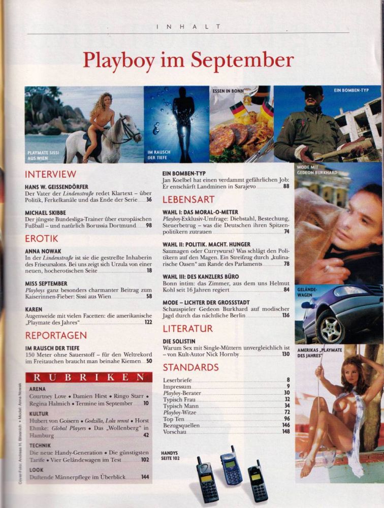 playboy 09 1998 Index