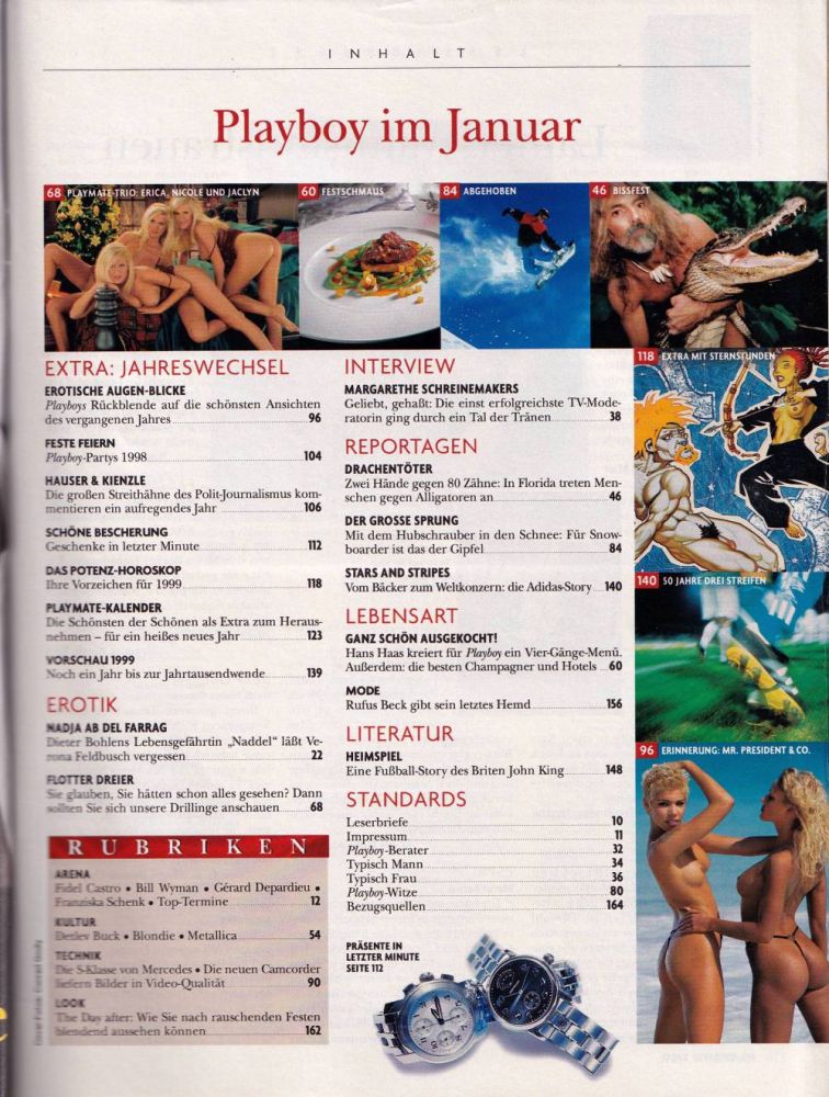 playboy 01 1999 Index