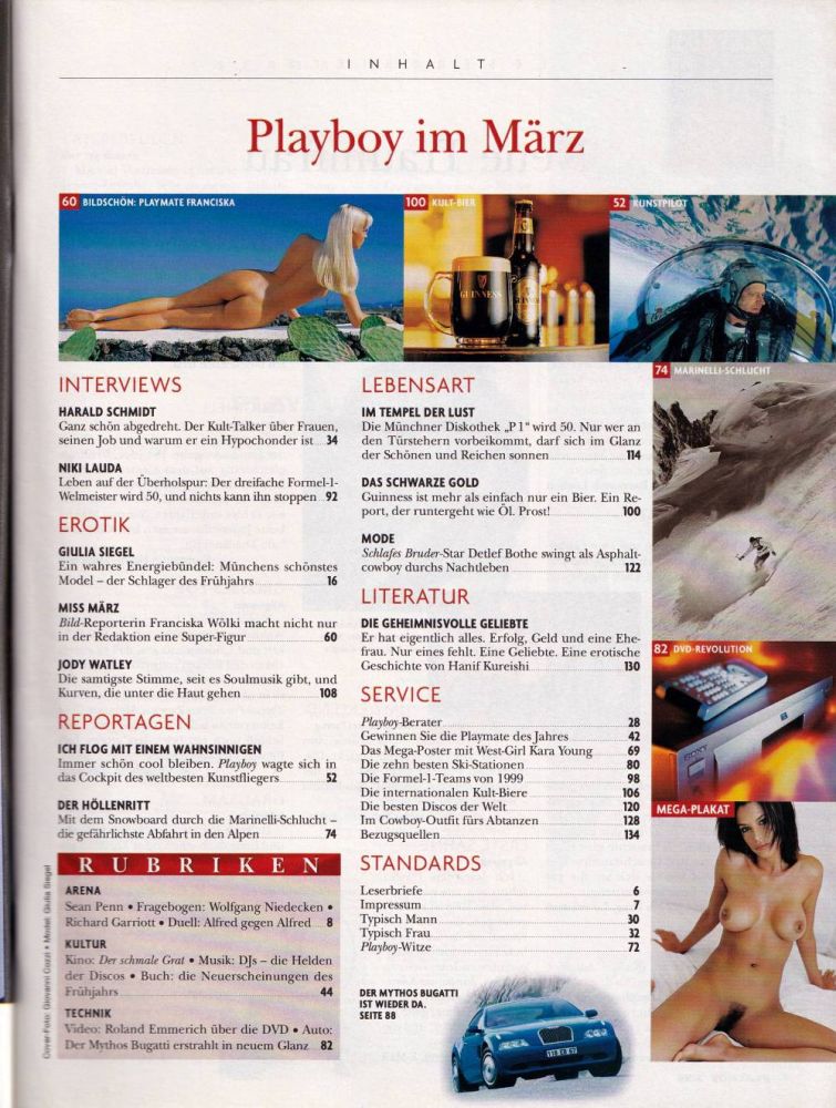 playboy 03 1999 index