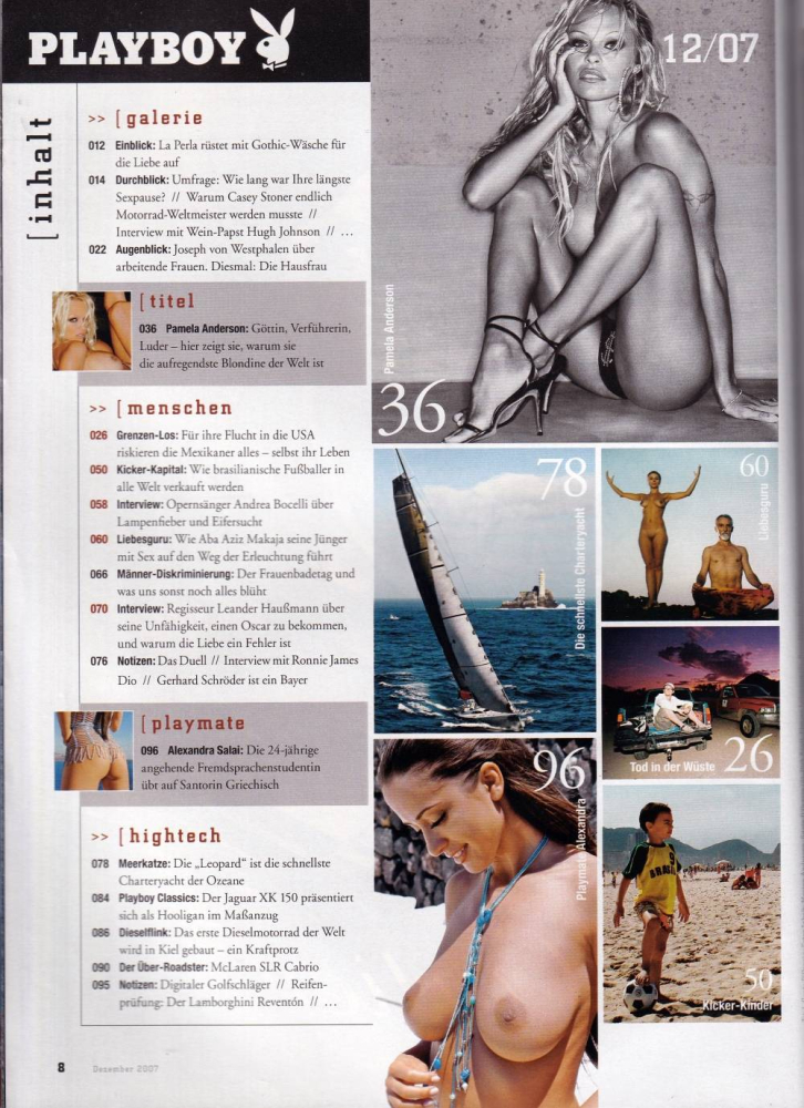 playboy 12 2007 Index A