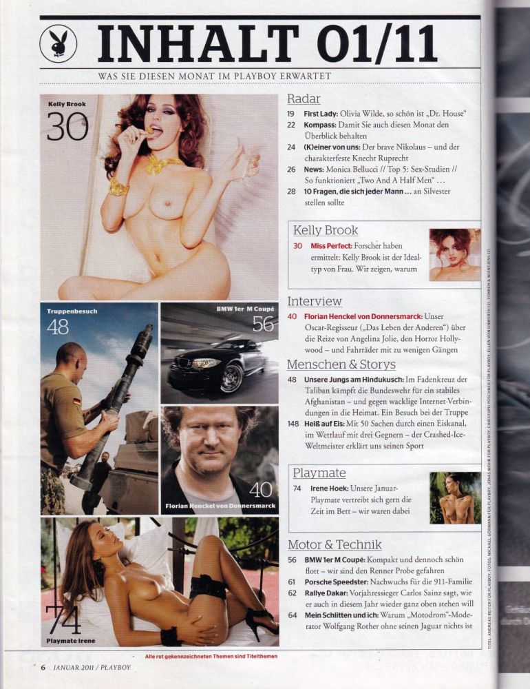 playboy 01 2011 Index A