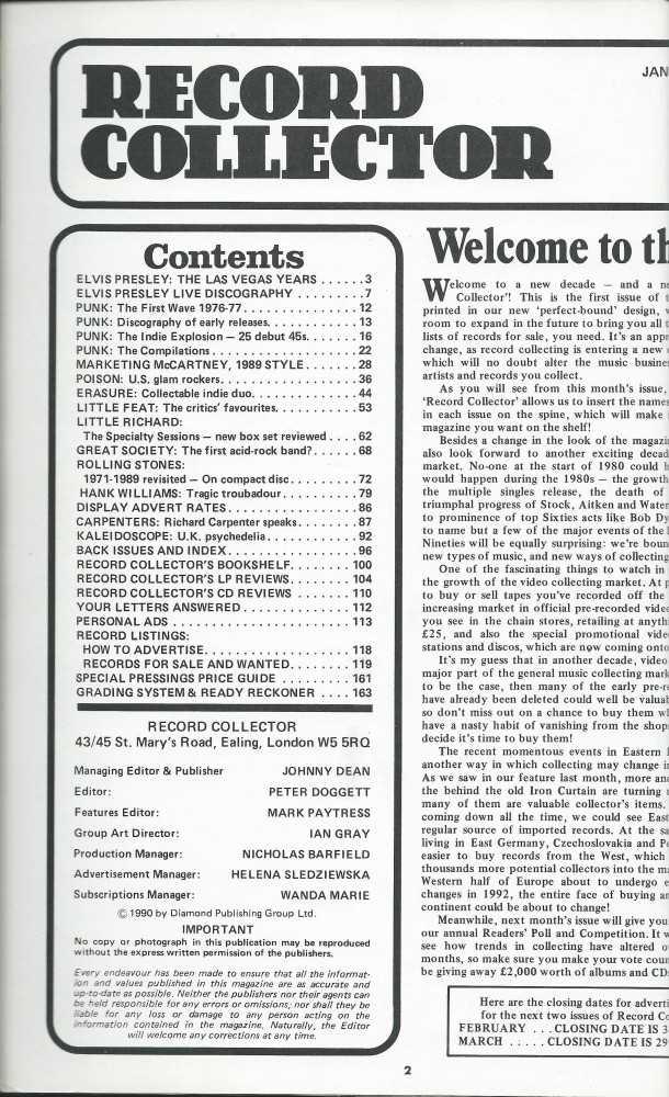 Record Collector (UK) - Issue 125: content