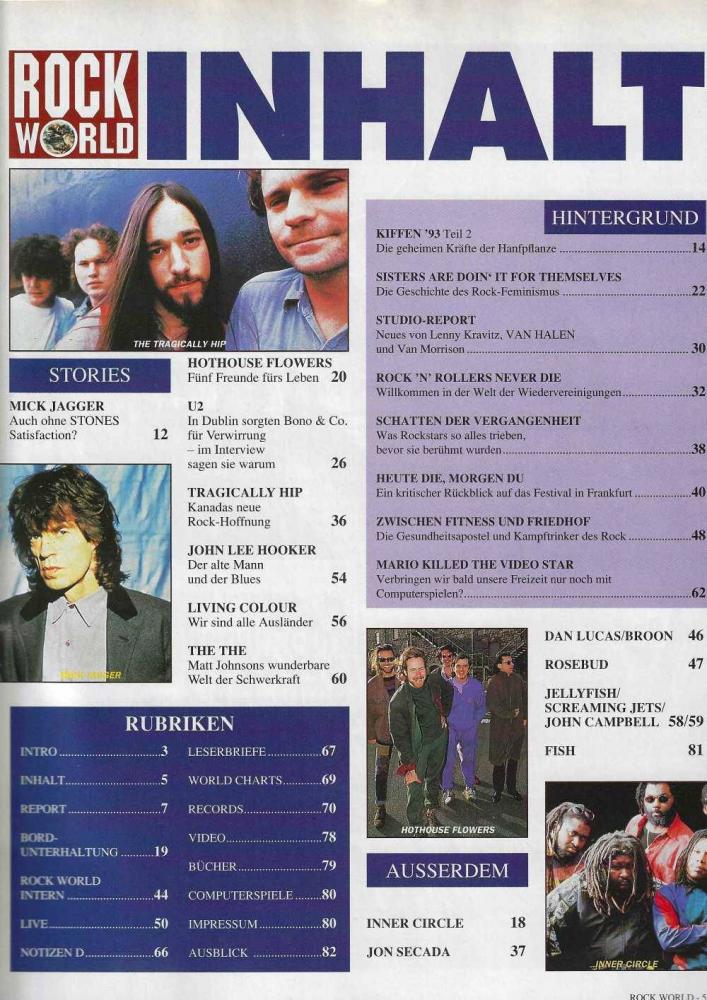 Rock World 02/1993 Inhalt