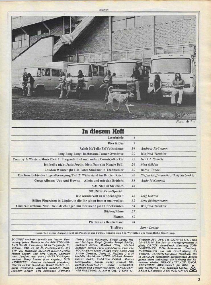 Sounds Mai 1975 Inhalt