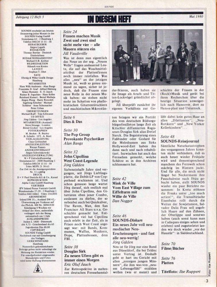 Sounds Mai 1980 Index