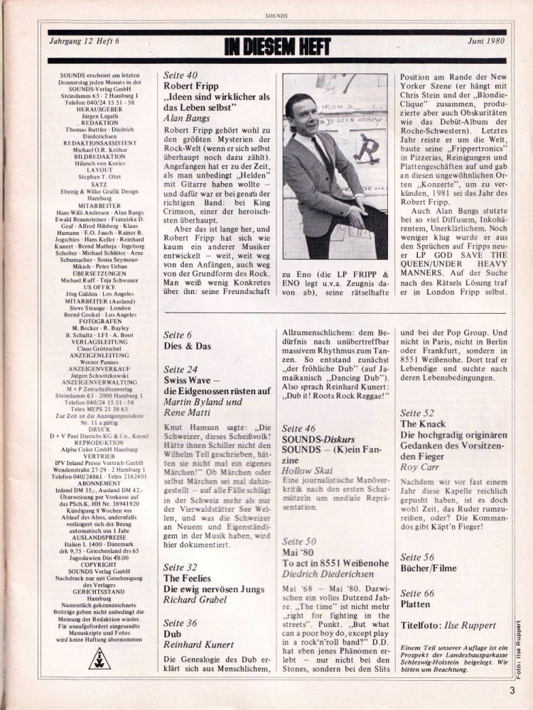 Sounds Juni 1980 Index