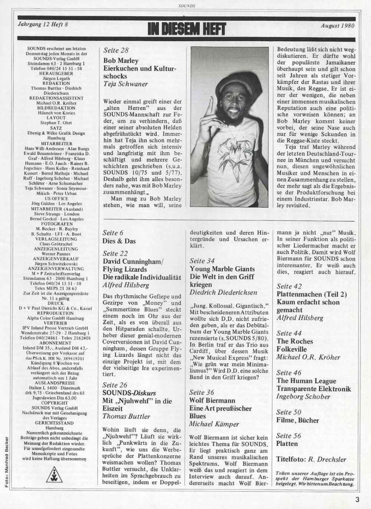 Sounds August 1980 content