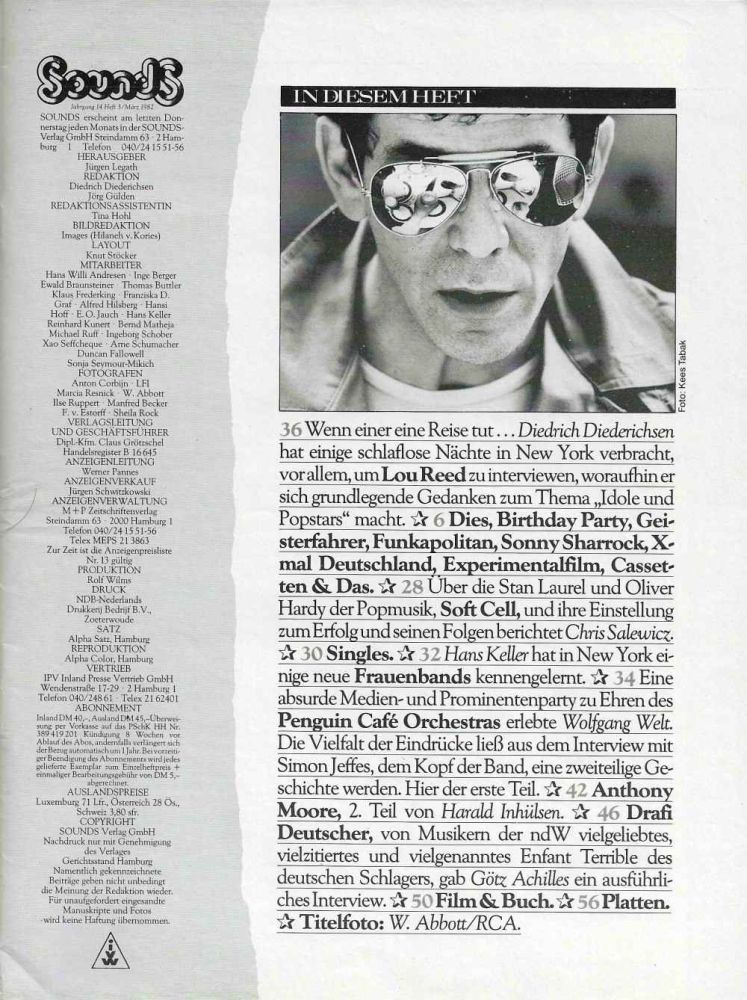 Sounds March 1982 content