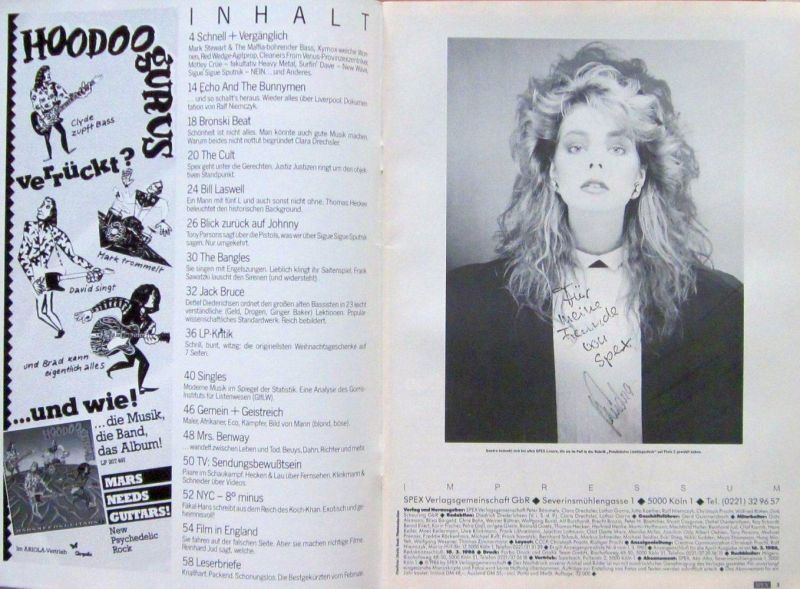 Spex 03/1986 Inhalt