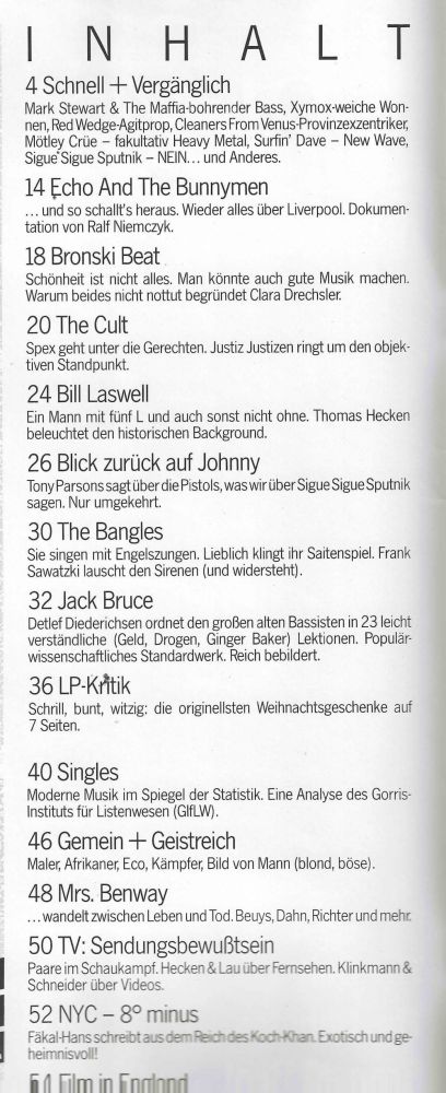 Spex 03/1986 index