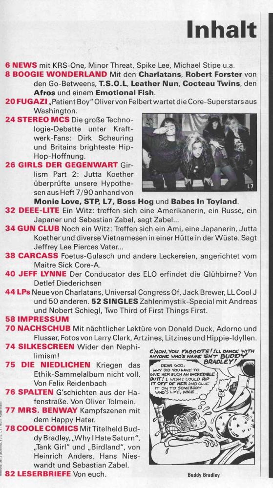 Spex - Issue 11-1990 content
