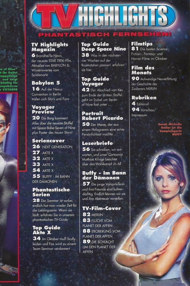 TV Highlights - 10/1998 content